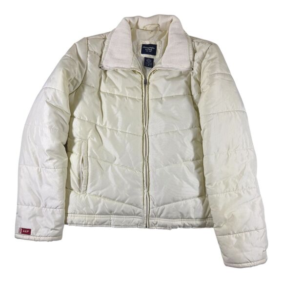 Abercrombie & Fitch Jackets & Blazers - Abercrombie & Fitch Ivory Puffer Cozy Jacket Size Small